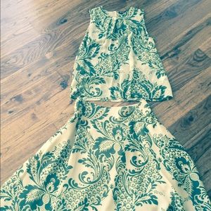 DKNY 100% silk blouse and skirt