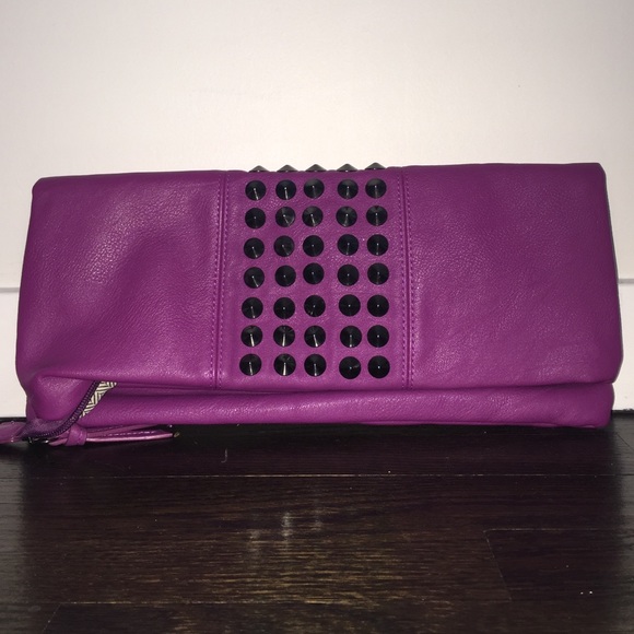 Purple Fold Over Steve Madden Clutch
