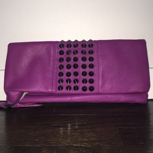 Purple Fold Over Steve Madden Clutch