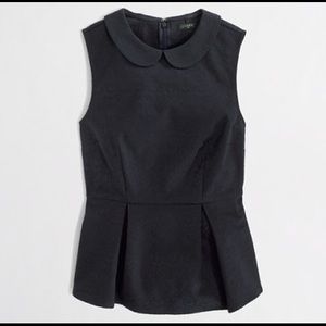 Navy JCREW peplum top