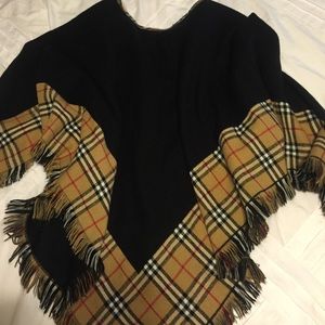 Reversible Plaid Poncho
