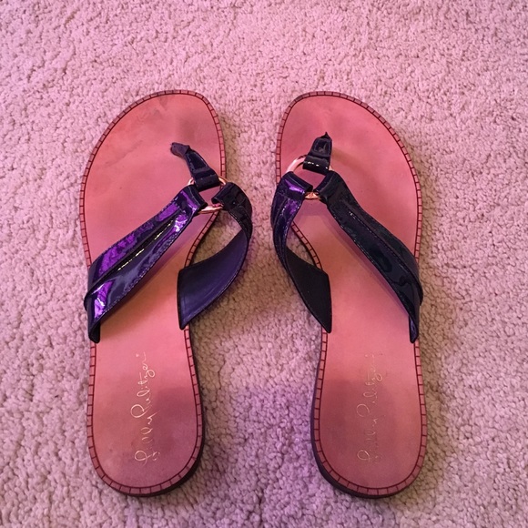 Lily Pulitzer Navy McKim Leather Sandal
