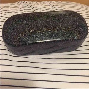 Black Multicolored Sparkle Glasses Case