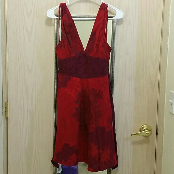 Free people red floral dress