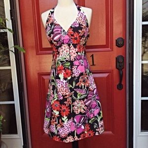 Lilly Pulitzer Black Flower Market Halter Dress