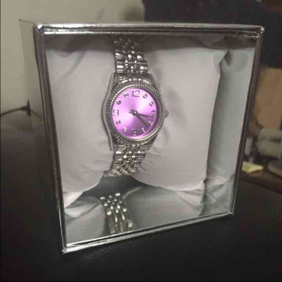 Silver and Purple/Pink Watch