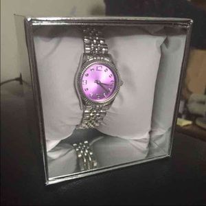 Silver and Purple/Pink Watch