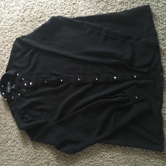 Sheer black blouse