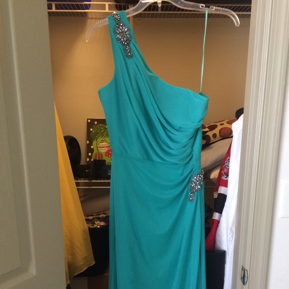 Long teal blue dress - Picture 2 of 3