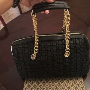 NWOT black & gold bag