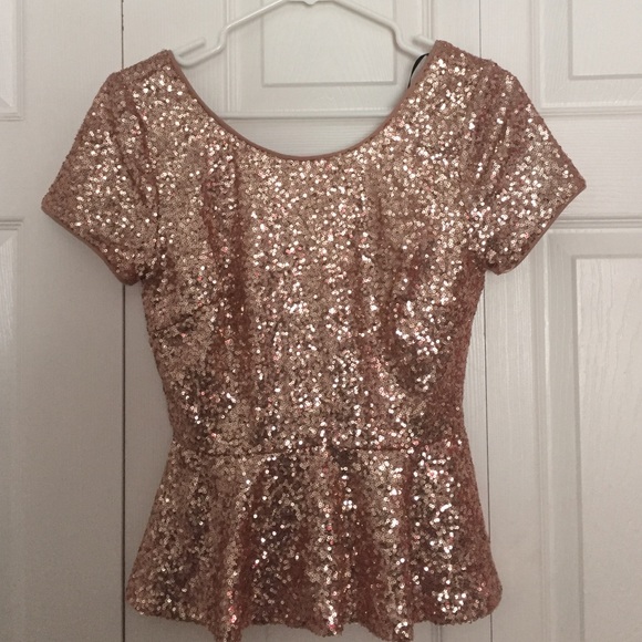 Sequin Peplum Top