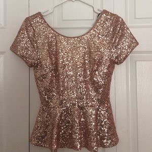 Sequin Peplum Top