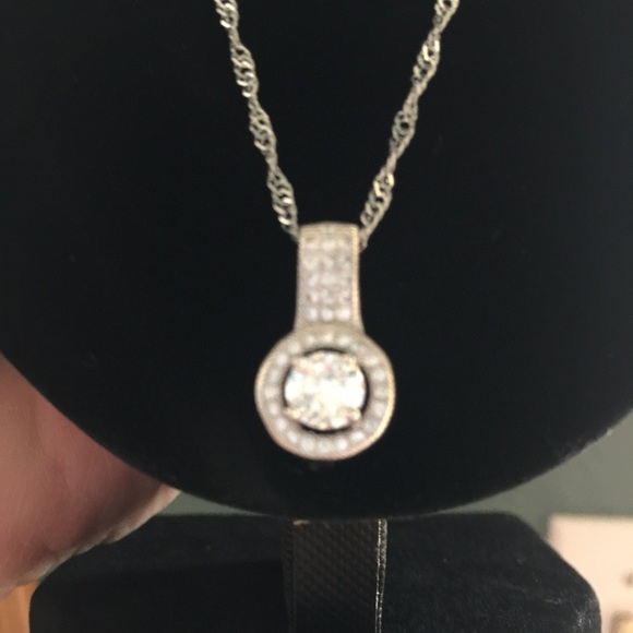 Halo cz necklace