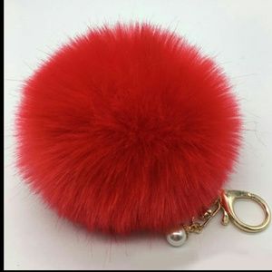 Big Orange Pom Pom Key Chain  (10cm)