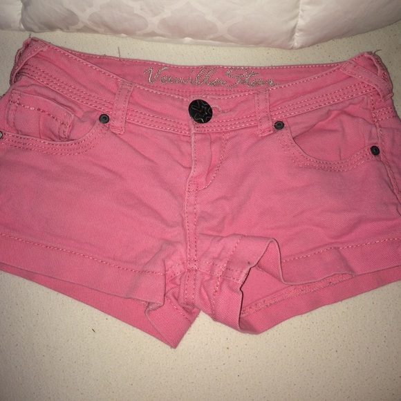 Pink jean shorts