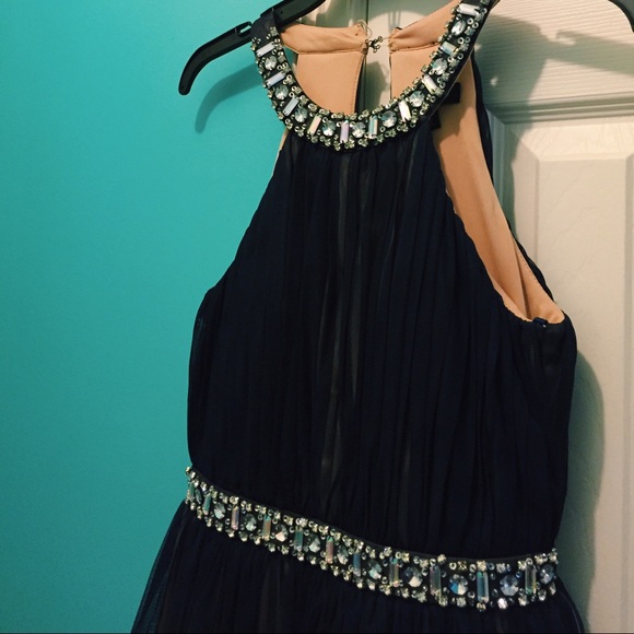 beautiful black dress with gorgeous neckline!