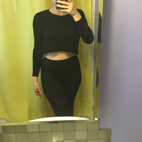 Black crop top sweater