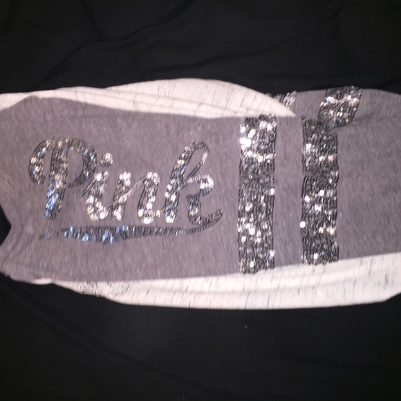 PINK sequins baseball tee - Picture 2 of 2