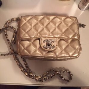Gold cross body bag