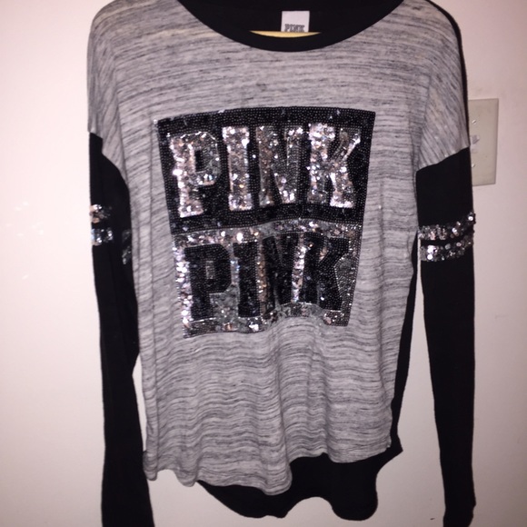 Sequins PINK long sleeve tee