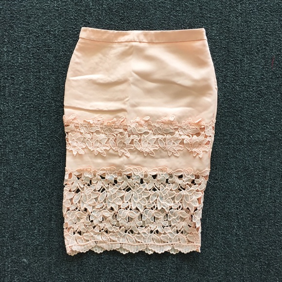 MFYO Boutique Dresses & Skirts - Sale❤️ Peach Crotchet Midi Skirt