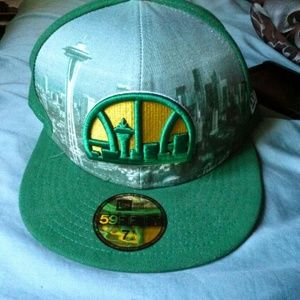 Seattle super sonics fitted  throw back hat