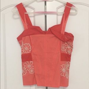 Anthropologie coral fitted top