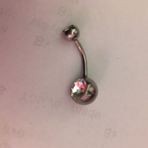 Silver belly button ring