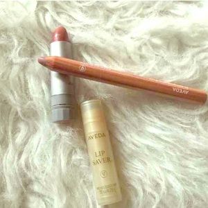 Aveda lipstick, lip definer, and lip nourishment