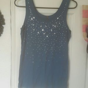 Blue bling tank
