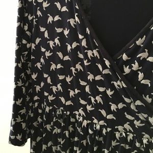 Navy long sleeve maternity dress