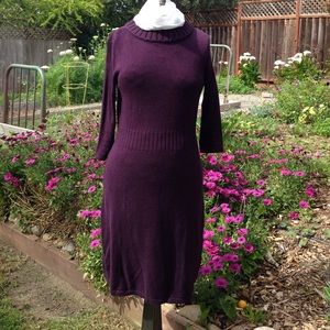 Ann Taylor Purple Knit Dress Small Petite