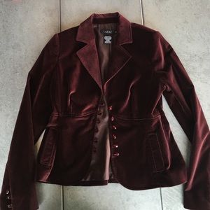 Laundry by Shelli Segal Maroon Velvet Blazer