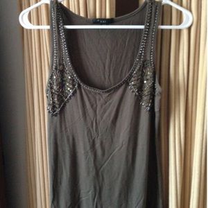 olive green sequin tank