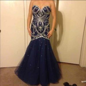 Navy blue prom dress