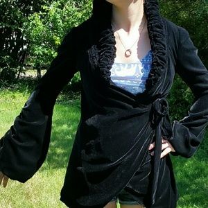 Velvet leopard lined wrap