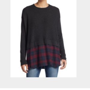 Love Scarlett Half Plaid Sweater
