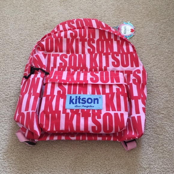 Kitson  Handbags - Kitson Pink /Red Canvas Backpack
