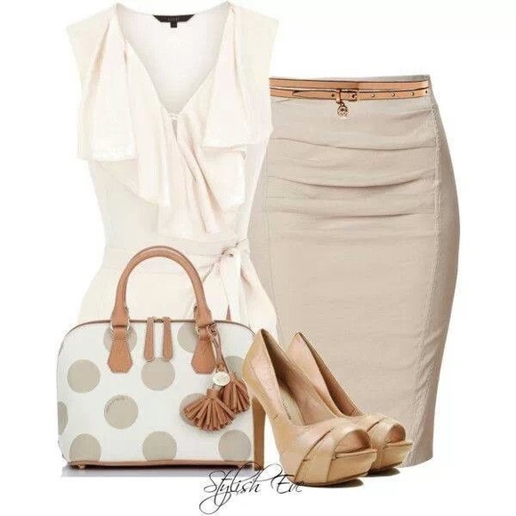 Apostrophe Dresses & Skirts - GET THE LOOK Tan Pencil Skirt