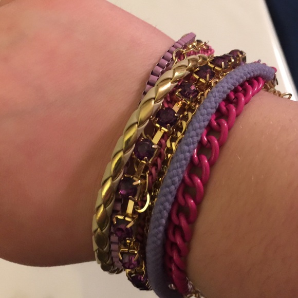 Pink purple and gold bracelet