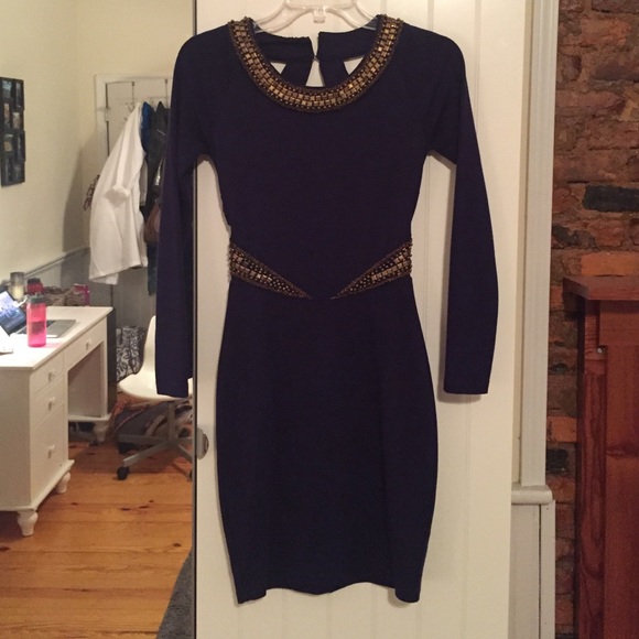 ASOS Petite Navy Embellished Dress