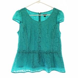 ✨REDUCED!!✨ Anne Taylor Lace Peplum. Teal. Sz 4.
