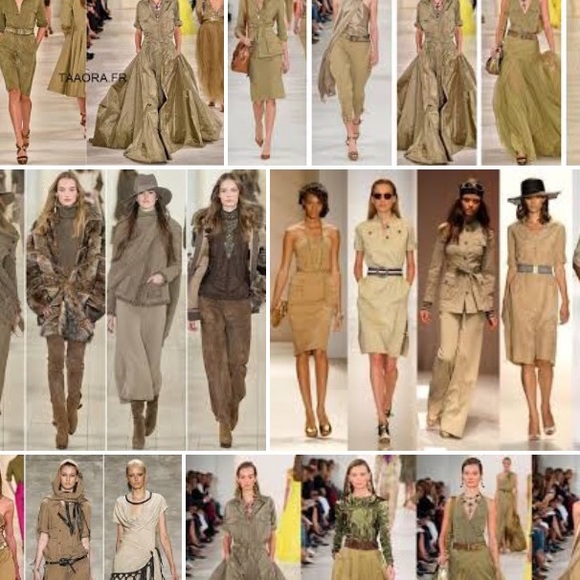 Khaki button up safari dress