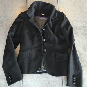 J Crew Black Wool Jacket/Blazer Size 6 Tall