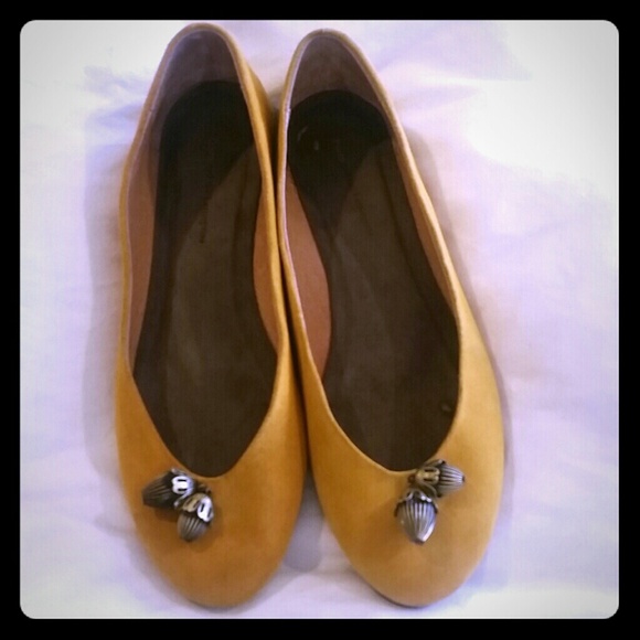 Yellow ballet flats from Anthropologie