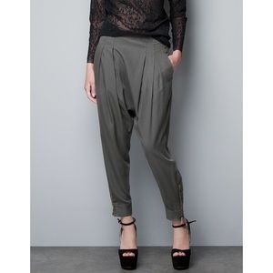 Zara green harem pants