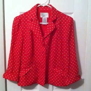 Karin Stevens petites, red w/white polka dots, 10P