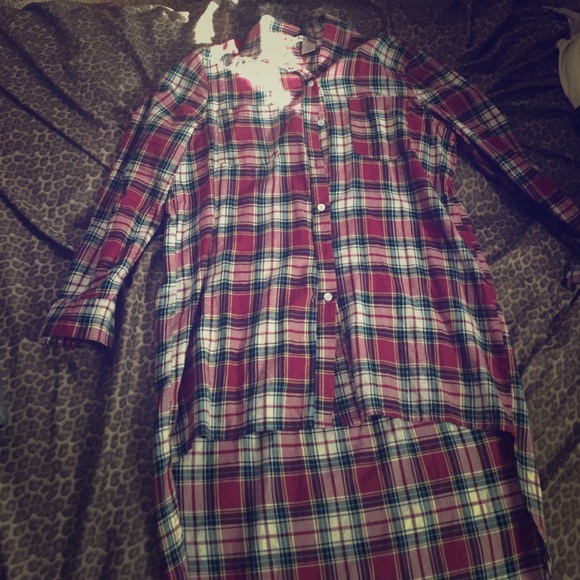 High low plaid shirt