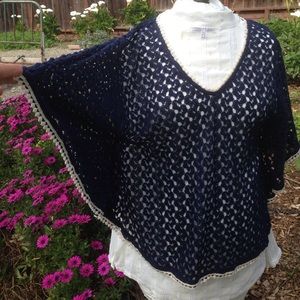Navy Lace Top from Mauve Size M
