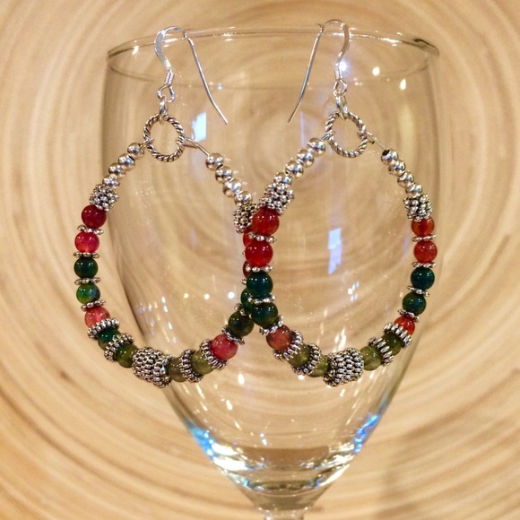 Jewelry - Colors of tourmaline hoop earrings